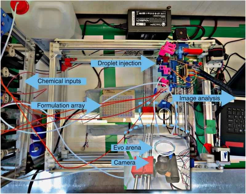 機器人實驗重現了油水系統中的演化過程