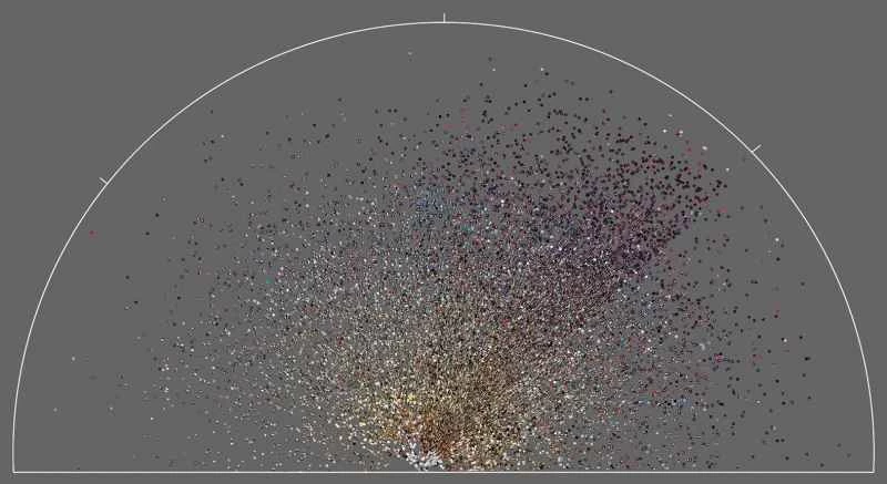 颶風桑迪登陸期間，Instagram 上 24 小時內的照片分佈圖