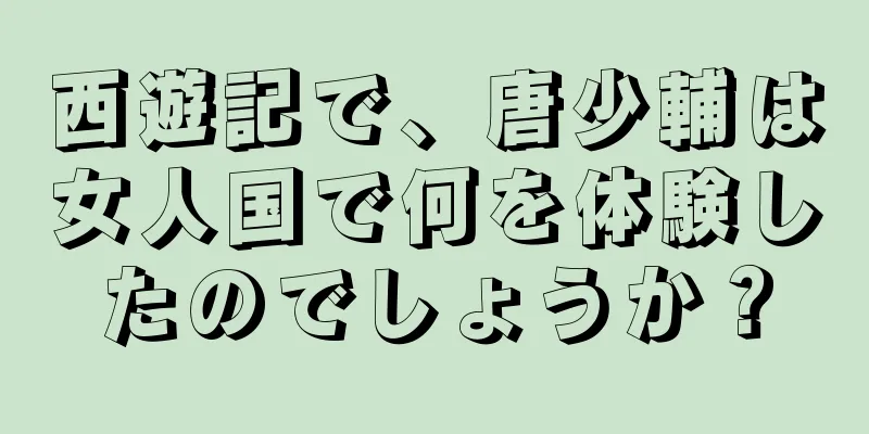 西遊記で、唐少輔は女人国で何を体験したのでしょうか？