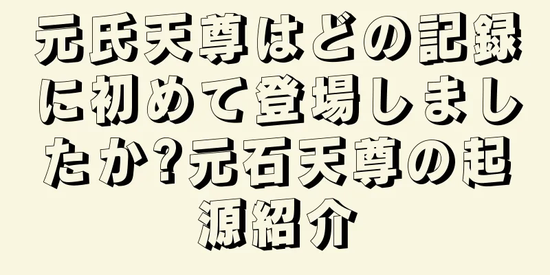 元氏天尊はどの記録に初めて登場しましたか?元石天尊の起源紹介