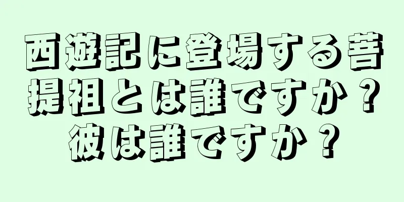 西遊記に登場する菩提祖とは誰ですか？彼は誰ですか？