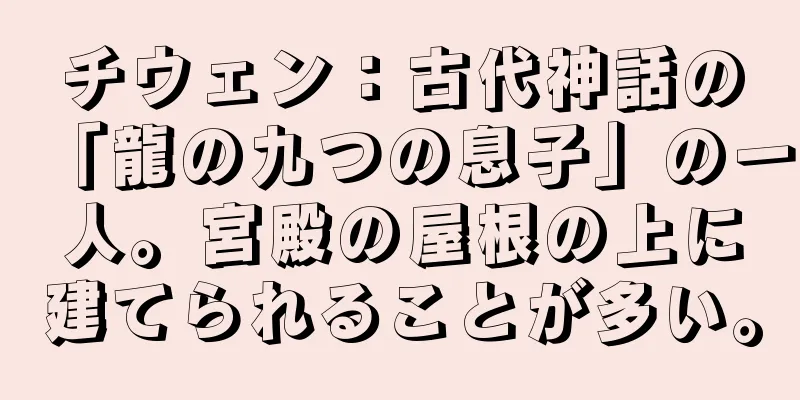 チウェン：古代神話の「龍の九つの息子」の一人。宮殿の屋根の上に建てられることが多い。