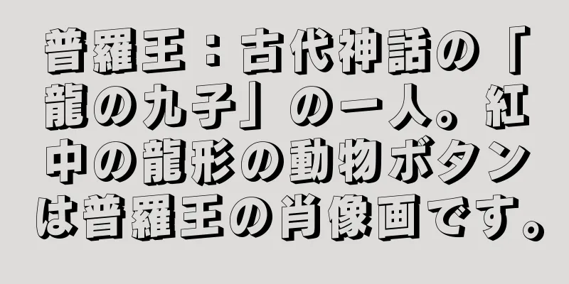 普羅王：古代神話の「龍の九子」の一人。紅中の龍形の動物ボタンは普羅王の肖像画です。
