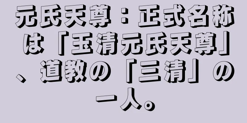 元氏天尊：正式名称は「玉清元氏天尊」、道教の「三清」の一人。