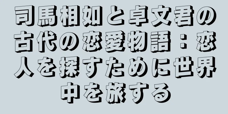 司馬相如と卓文君の古代の恋愛物語：恋人を探すために世界中を旅する