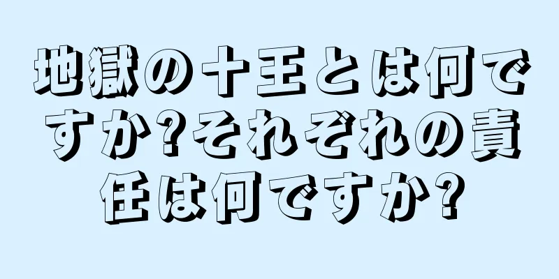 地獄の十王とは何ですか?それぞれの責任は何ですか?