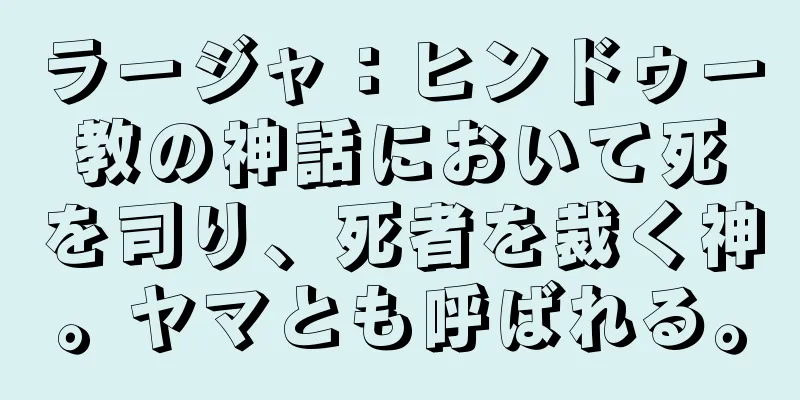 ラージャ：ヒンドゥー教の神話において死を司り、死者を裁く神。ヤマとも呼ばれる。