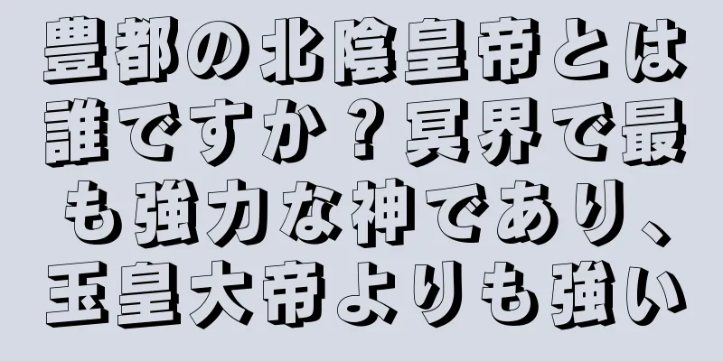 豊都の北陰皇帝とは誰ですか？冥界で最も強力な神であり、玉皇大帝よりも強い