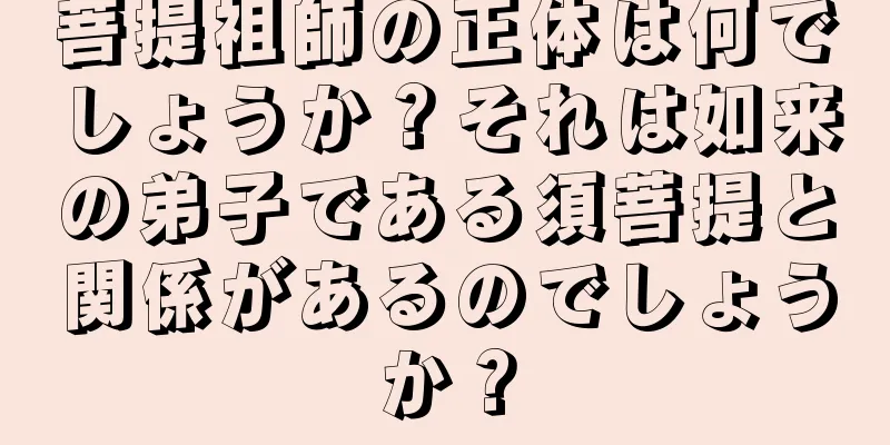 菩提祖師の正体は何でしょうか？それは如来の弟子である須菩提と関係があるのでしょうか？