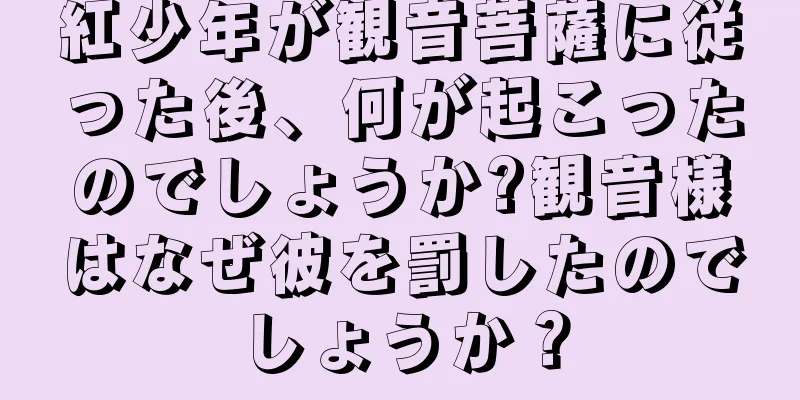 紅少年が観音菩薩に従った後、何が起こったのでしょうか?観音様はなぜ彼を罰したのでしょうか？
