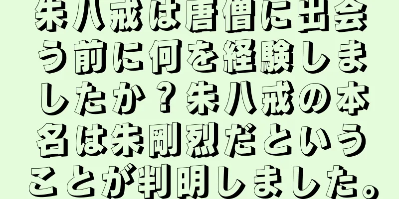 朱八戒は唐僧に出会う前に何を経験しましたか？朱八戒の本名は朱剛烈だということが判明しました。