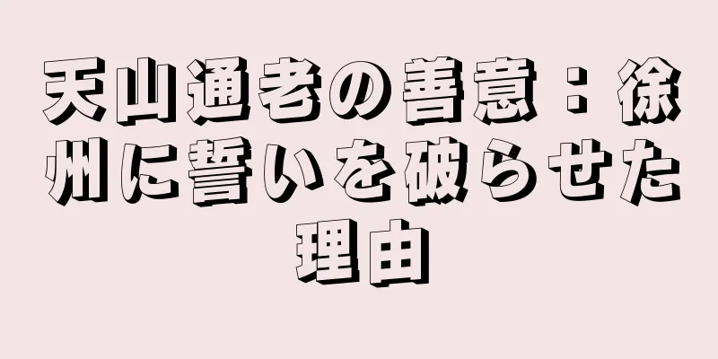 天山通老の善意：徐州に誓いを破らせた理由