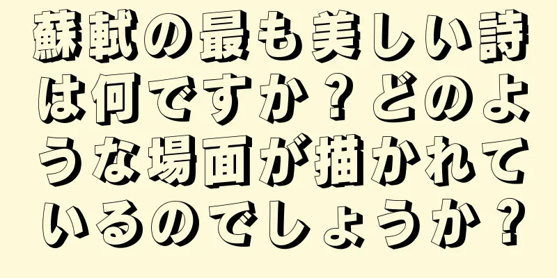 蘇軾の最も美しい詩は何ですか？どのような場面が描かれているのでしょうか？