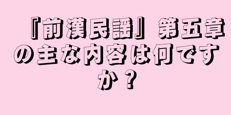 『前漢民謡』第五章の主な内容は何ですか？