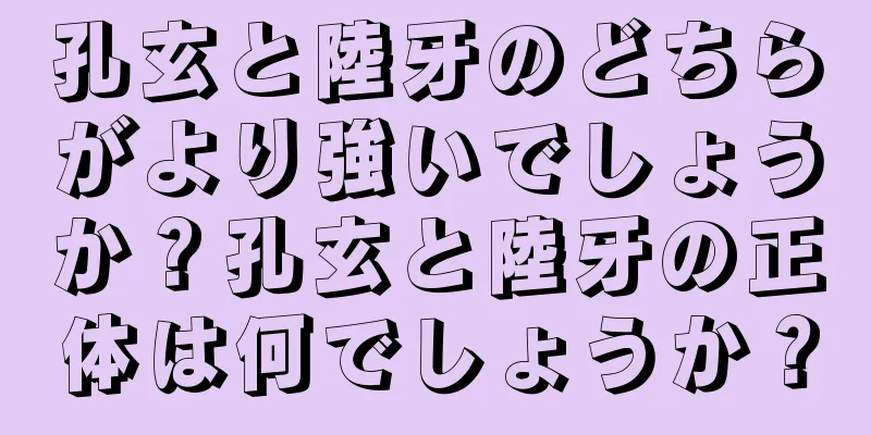孔玄と陸牙のどちらがより強いでしょうか？孔玄と陸牙の正体は何でしょうか？