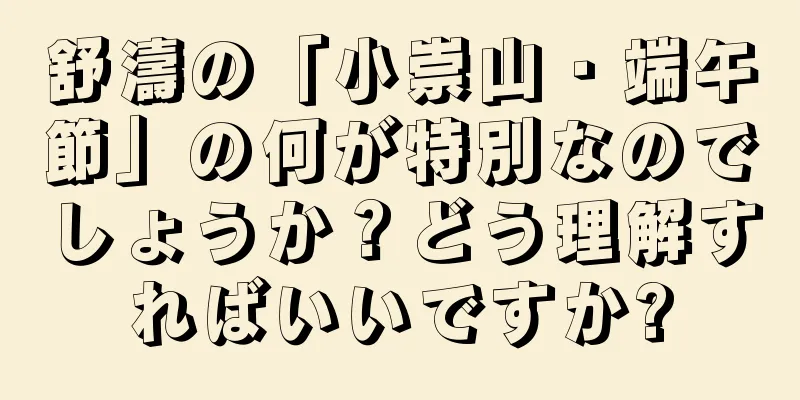 舒濤の「小崇山・端午節」の何が特別なのでしょうか？どう理解すればいいですか?