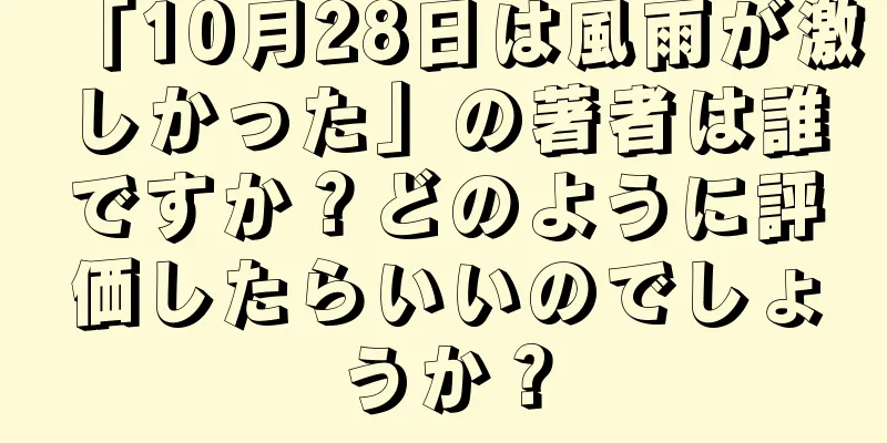 「10月28日は風雨が激しかった」の著者は誰ですか？どのように評価したらいいのでしょうか？