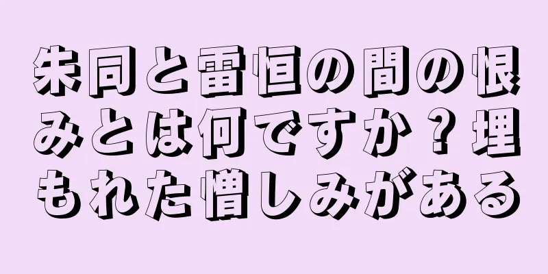 朱同と雷恒の間の恨みとは何ですか？埋もれた憎しみがある
