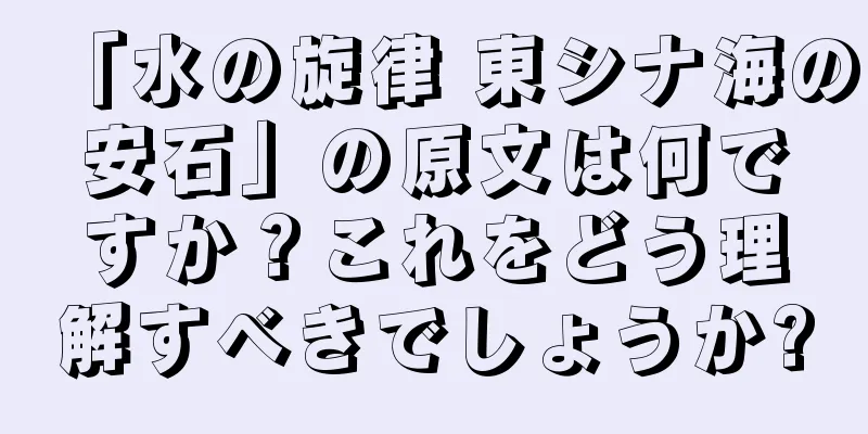 「水の旋律 東シナ海の安石」の原文は何ですか？これをどう理解すべきでしょうか?