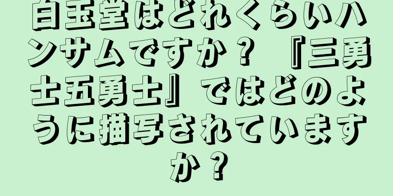 白玉堂はどれくらいハンサムですか？ 『三勇士五勇士』ではどのように描写されていますか？