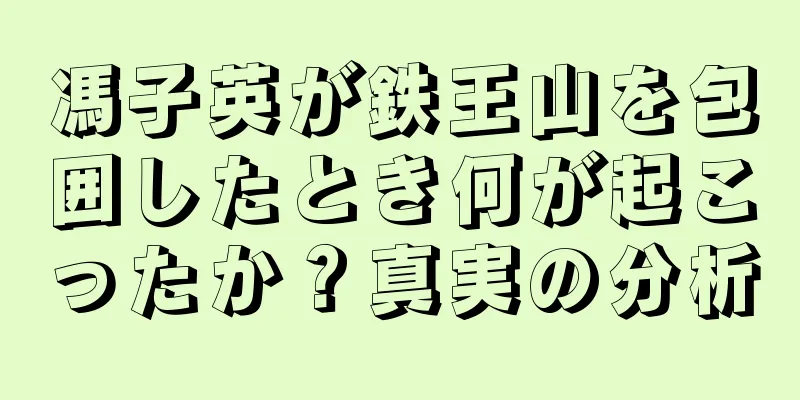 馮子英が鉄王山を包囲したとき何が起こったか？真実の分析