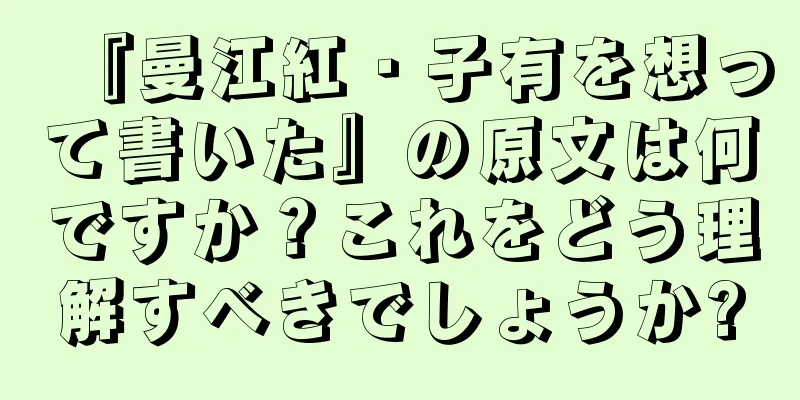 『曼江紅・子有を想って書いた』の原文は何ですか？これをどう理解すべきでしょうか?