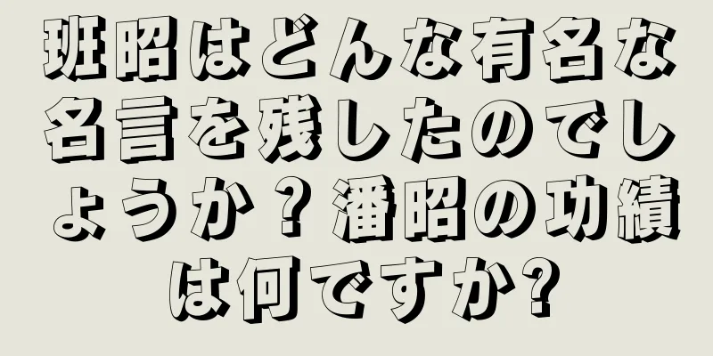 班昭はどんな有名な名言を残したのでしょうか？潘昭の功績は何ですか?
