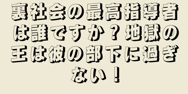 裏社会の最高指導者は誰ですか？地獄の王は彼の部下に過ぎない！