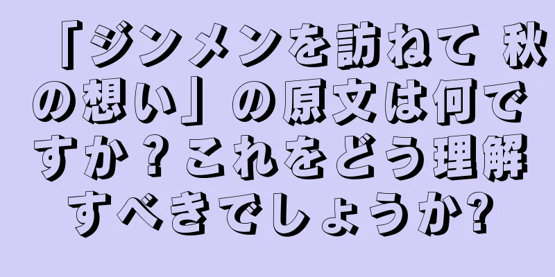 「ジンメンを訪ねて 秋の想い」の原文は何ですか？これをどう理解すべきでしょうか?