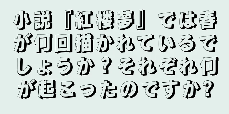 小説『紅楼夢』では春が何回描かれているでしょうか？それぞれ何が起こったのですか?