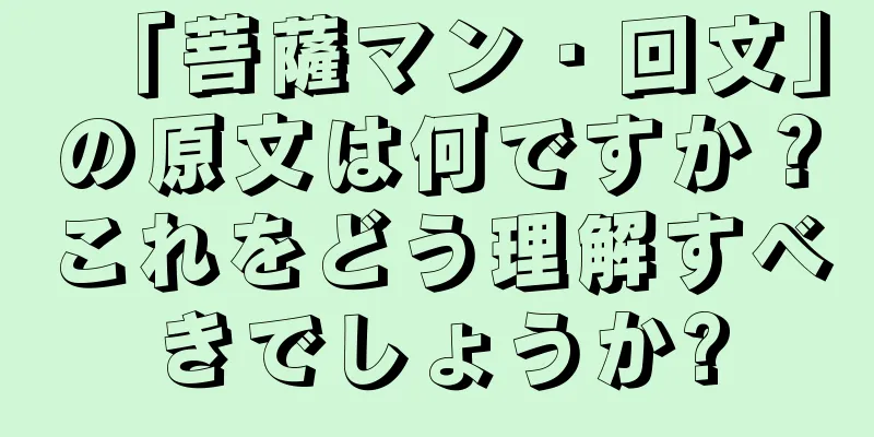 「菩薩マン・回文」の原文は何ですか？これをどう理解すべきでしょうか?