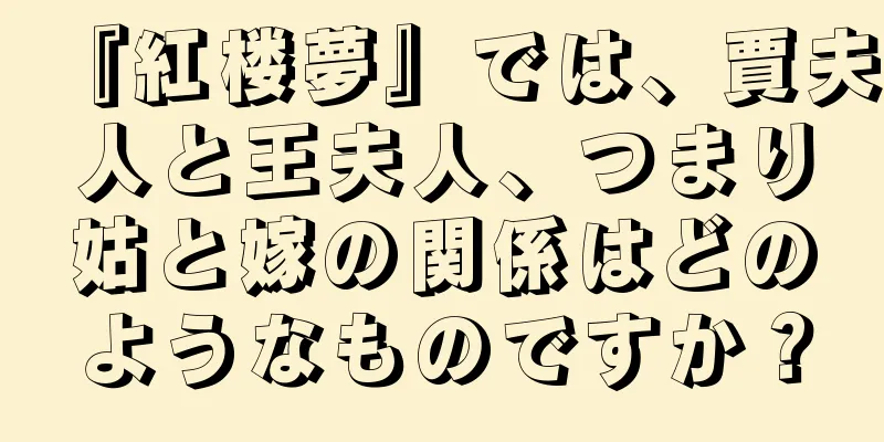 『紅楼夢』では、賈夫人と王夫人、つまり姑と嫁の関係はどのようなものですか？