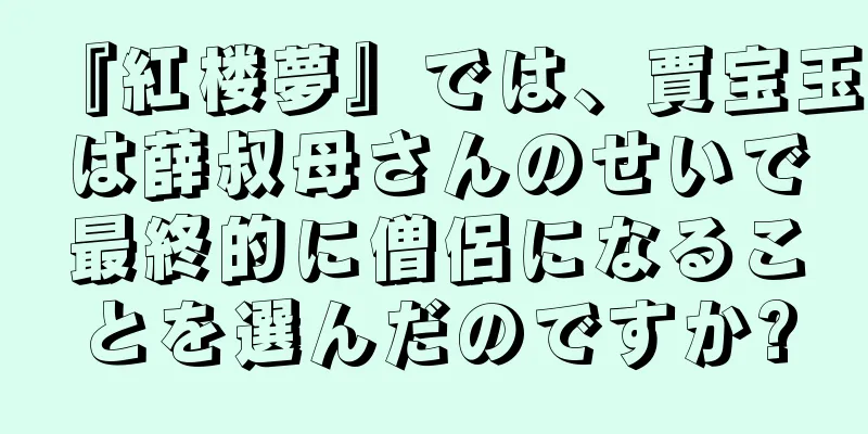 『紅楼夢』では、賈宝玉は薛叔母さんのせいで最終的に僧侶になることを選んだのですか?