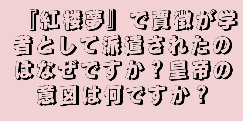『紅楼夢』で賈徴が学者として派遣されたのはなぜですか？皇帝の意図は何ですか？