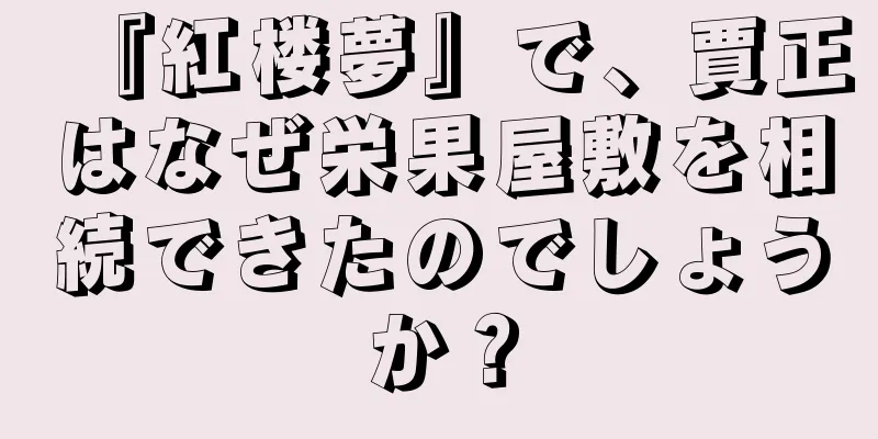 『紅楼夢』で、賈正はなぜ栄果屋敷を相続できたのでしょうか？