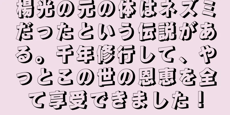 楊光の元の体はネズミだったという伝説がある。千年修行して、やっとこの世の恩恵を全て享受できました！