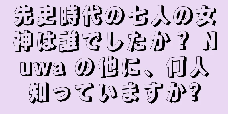 先史時代の七人の女神は誰でしたか？ Nuwa の他に、何人知っていますか?