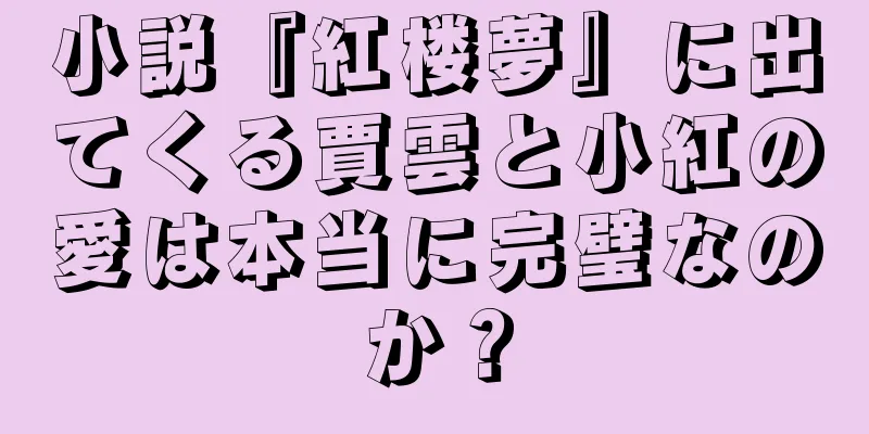 小説『紅楼夢』に出てくる賈雲と小紅の愛は本当に完璧なのか？