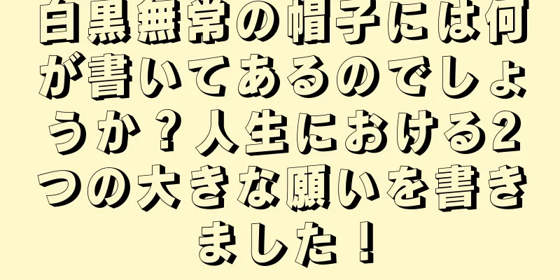 白黒無常の帽子には何が書いてあるのでしょうか？人生における2つの大きな願いを書きました！