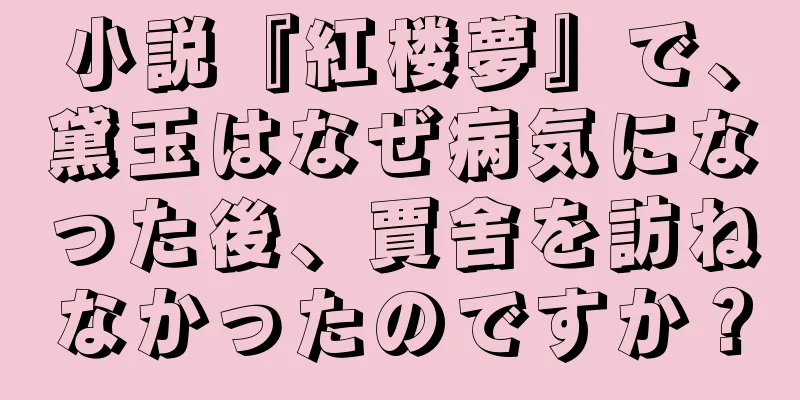 小説『紅楼夢』で、黛玉はなぜ病気になった後、賈舍を訪ねなかったのですか？
