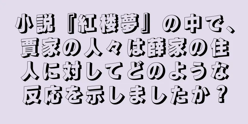 小説『紅楼夢』の中で、賈家の人々は薛家の住人に対してどのような反応を示しましたか？