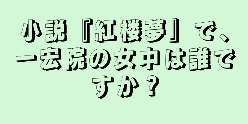小説『紅楼夢』で、一宏院の女中は誰ですか？