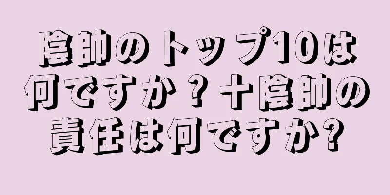 陰帥のトップ10は何ですか？十陰帥の責任は何ですか?