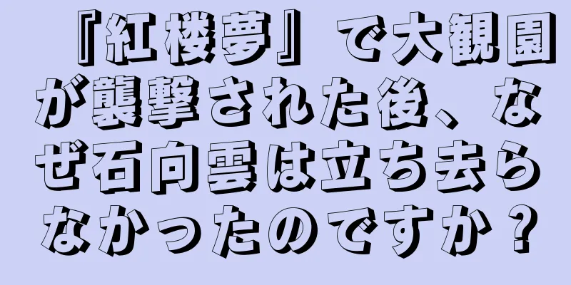 『紅楼夢』で大観園が襲撃された後、なぜ石向雲は立ち去らなかったのですか？