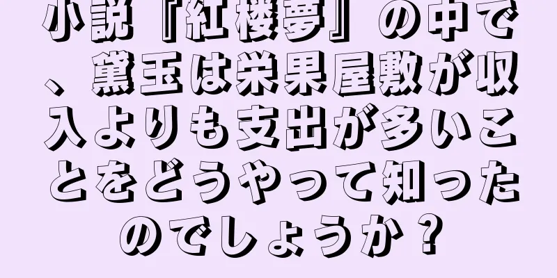 小説『紅楼夢』の中で、黛玉は栄果屋敷が収入よりも支出が多いことをどうやって知ったのでしょうか？