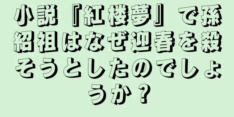 小説『紅楼夢』で孫紹祖はなぜ迎春を殺そうとしたのでしょうか？