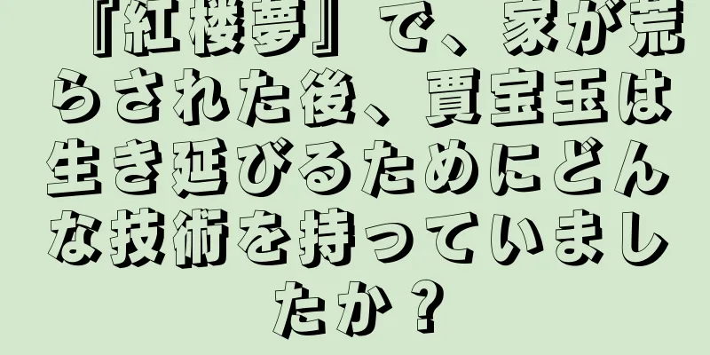 『紅楼夢』で、家が荒らされた後、賈宝玉は生き延びるためにどんな技術を持っていましたか？