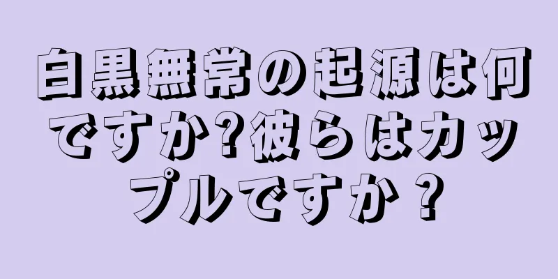 白黒無常の起源は何ですか?彼らはカップルですか？