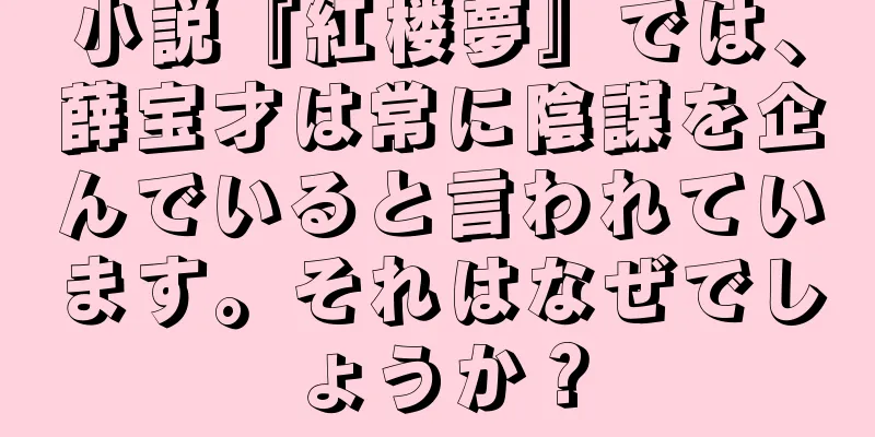 小説『紅楼夢』では、薛宝才は常に陰謀を企んでいると言われています。それはなぜでしょうか？