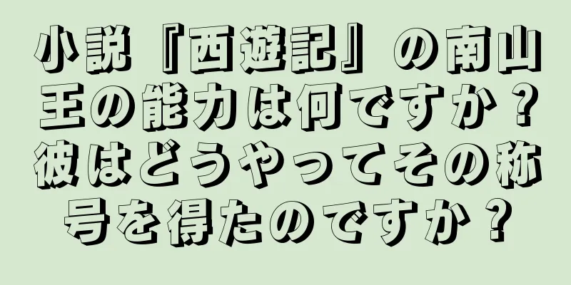小説『西遊記』の南山王の能力は何ですか？彼はどうやってその称号を得たのですか？